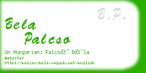 bela palcso business card